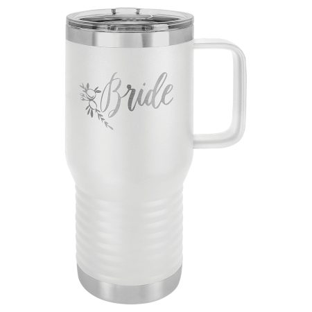 Polar Camel 20 oz. White Vacuum Insulated Travel Mug with Slider Lid