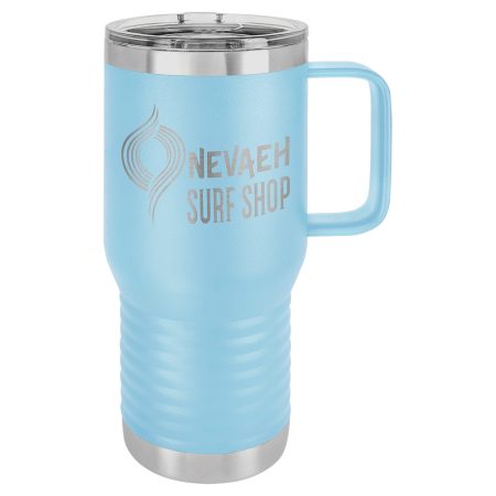 Polar Camel 20 oz. Light Blue Vacuum Insulated Travel Mug with Slider Lid