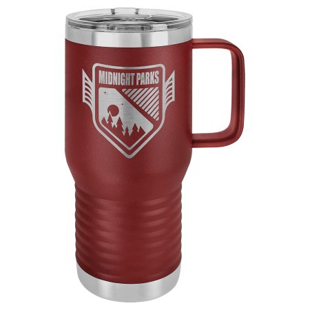 Polar Camel 20 oz. Maroon Vacuum Insulated Travel Mug with Slider Lid