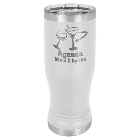 Polar Camel 14 oz. White Pilsner Tumbler with Standard Lid