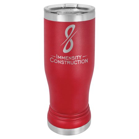 Polar Camel 14 oz. Red Pilsner Tumbler with Standard Lid