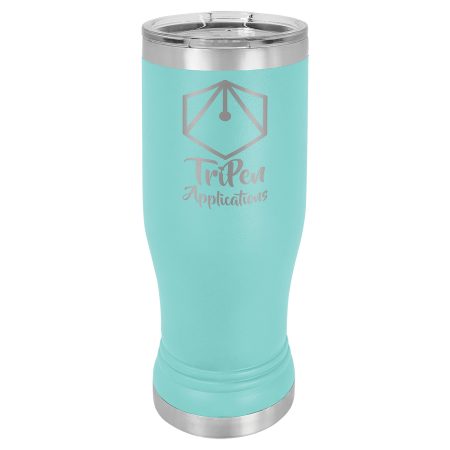 Polar Camel 14 oz. Teal Pilsner Tumbler with Standard Lid