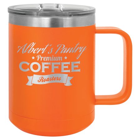 Polar Camel 15 oz. Orange Vacuum Insulated Mug with Slider Lid