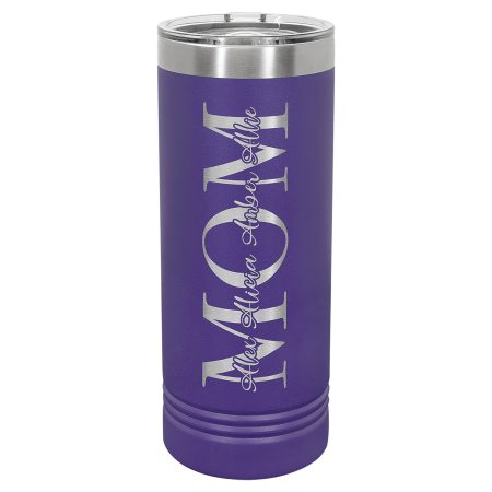 Polar Camel 22 oz. Purple Skinny Tumbler with Slider Lid