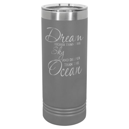 Polar Camel 22 oz. Dark Gray Skinny Tumbler with Slider Lid