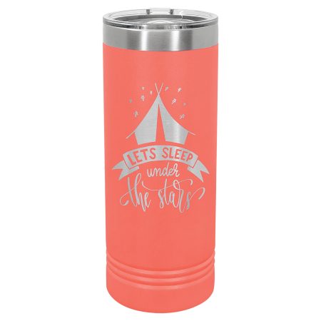 Polar Camel 22 oz. Coral Skinny Tumbler with Slider Lid