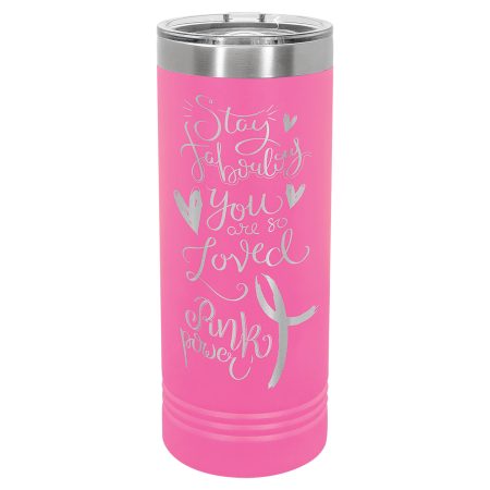 Polar Camel 22 oz. Pink Skinny Tumbler with Slider Lid