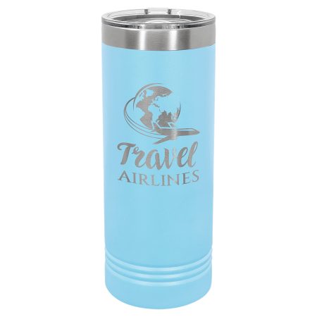 Polar Camel 22 oz. Light Blue Skinny Tumbler with Slider Lid