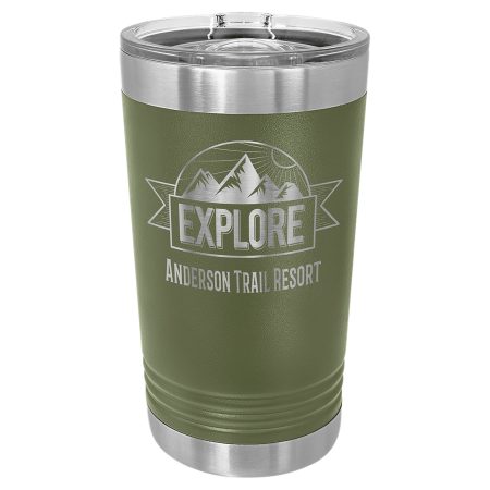 Polar Camel Olive Green 16 oz. Pint with Slider Lid