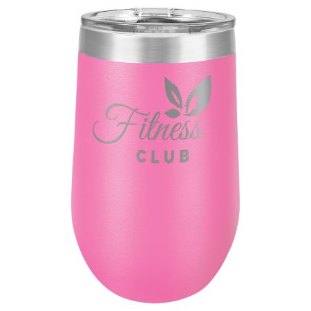 Polar Camel 16 oz. Pink Stemless Wine Tumbler with Standard Lid