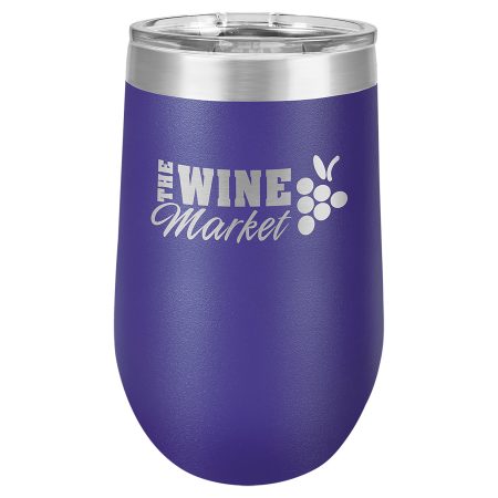 Polar Camel 16 oz. Purple Stemless Wine Tumbler with Standard Lid
