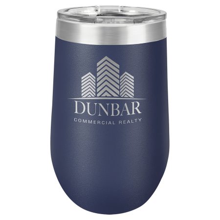 Polar Camel 16 oz. Navy Blue Stemless Wine Tumbler with Standard Lid