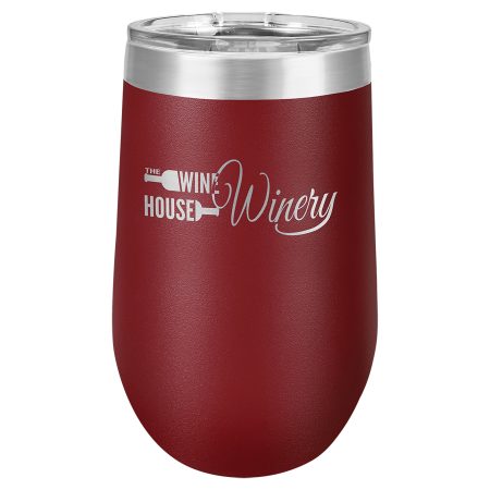 Polar Camel 16 oz. Maroon Stemless Wine Tumbler with Standard Lid