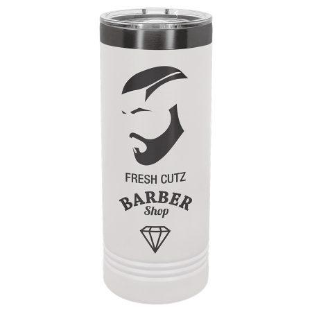 Polar Camel 22 oz. White/Ghost Black Skinny Tumbler