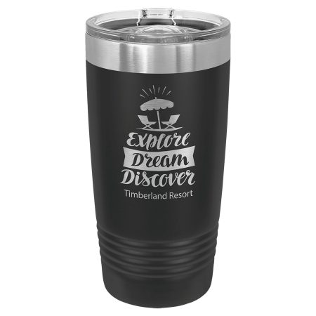 Polar Camel 20 oz. Black Ringneck Tumbler with Slider Lid