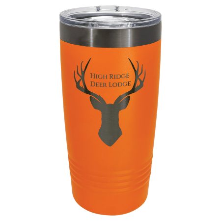 Polar Camel 20 oz. Orange/Ghost Black ION-Plated Ringneck Tumbler with Slider Lid