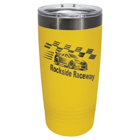 Polar Camel 20 oz. Yellow/Ghost Black ION-Plated Ringneck Tumbler with Slider Lid