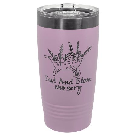 Polar Camel 20 oz. Moody Lilac/Ghost Black ION-Plated Black Ringneck Tumbler with Slider Lid