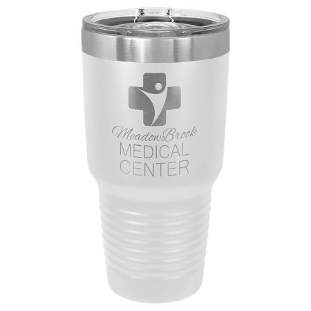 Polar Camel 30 oz. White Ringneck Tumbler with Slider Lid