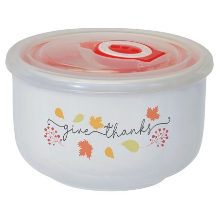 2.36" x 3.58" Sublimatable Ceramic Storage Bowl with Flexible Plastic Lid