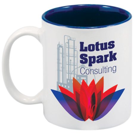 11 oz. White/Blue Sublimatable Ceramic Mug