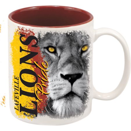 11 oz. White/Maroon Sublimatable Ceramic Mug