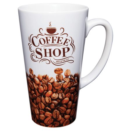 17 oz. Sublimatable White Latte Mug with Handle