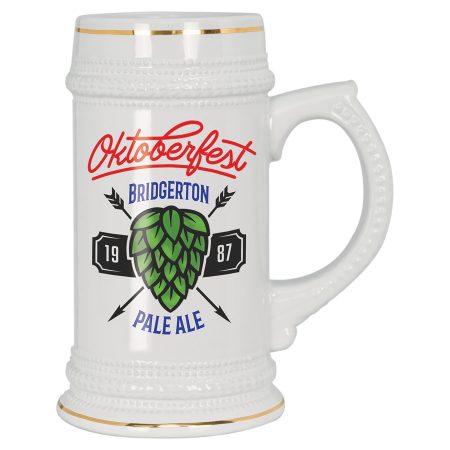 18 oz. White Sublimatable Ceramic Stein