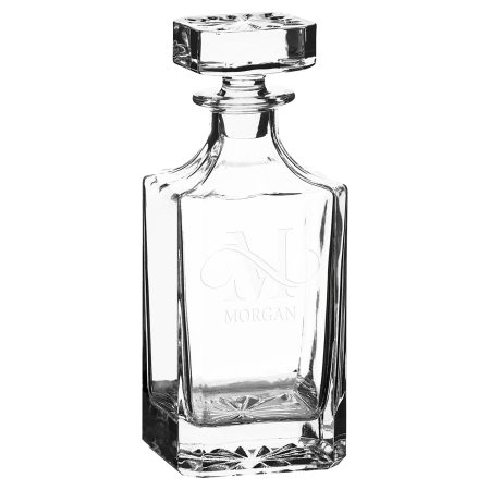 Polar Camel 750 mL Square Glass Decanter in Black Gift Box with Printed Paper Sleeve