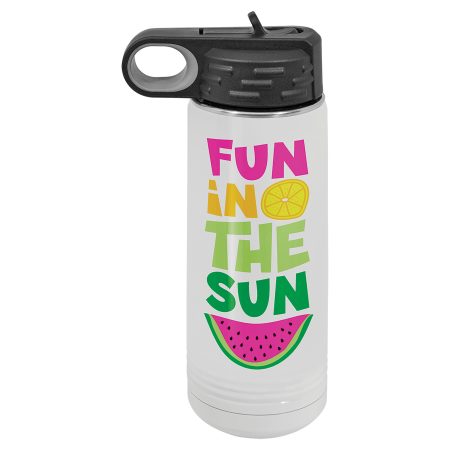 20 oz. White Polar Camel Sublimatable Water Bottle