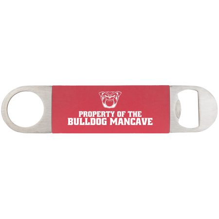 1 1/2" x 7" Red/White Bottle Opener with Silicone Grip