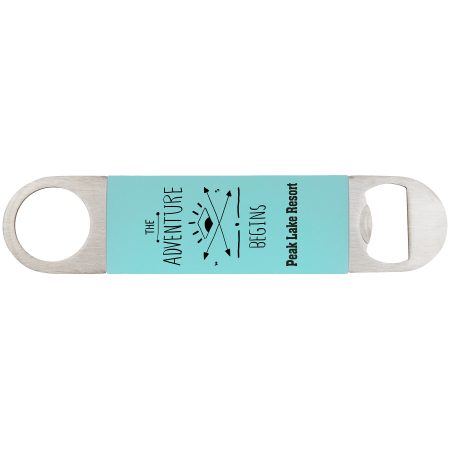 1 1/2" x 7" Teal/Black Bottle Opener with Silicone Grip