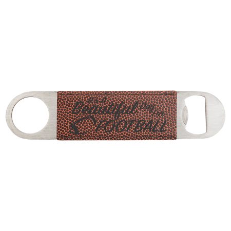 1 1/2" x 7" Football Laserable Leatherette Bottle Opener