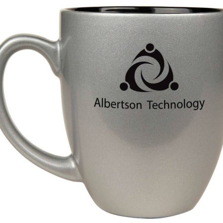 16 oz. Silver Ceramic Bistro LazerMug