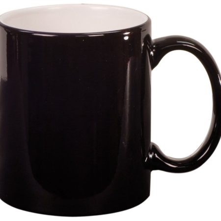 11 oz. Black Ceramic Round LazerMug