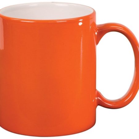 11 oz. Orange Ceramic Round LazerMug