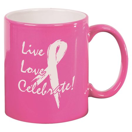 11 oz. Pink Ceramic Round LazerMug