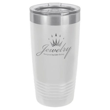 Polar Camel 20 oz. White Ringneck Tumbler with Standard Lid