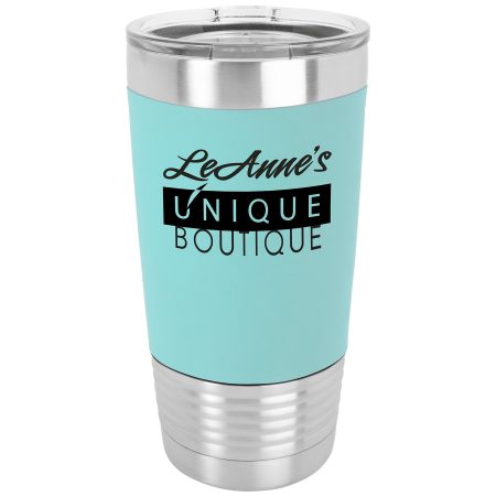 Polar Camel 20 oz. Teal/Black Silicone Grip Tumbler with Standard Lid