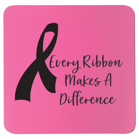 3 3/4" x 3 3/4" Square Pink/Black Silicone Coaster