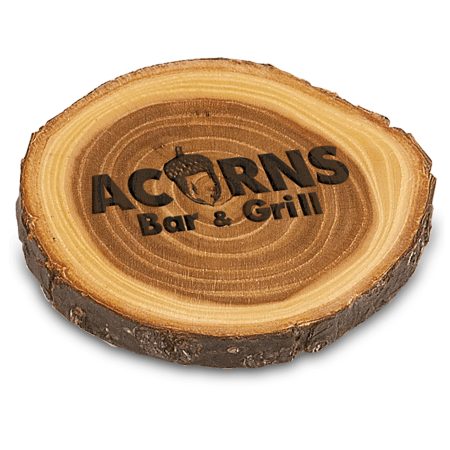 4" Old West Log Elmwood Coaster
