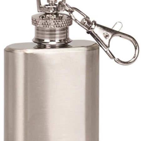 1 oz. Stainless Steel Flask Keychain