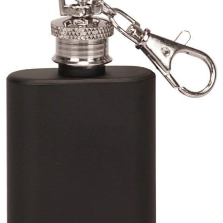 1 oz. Matte Black Flask Keychain