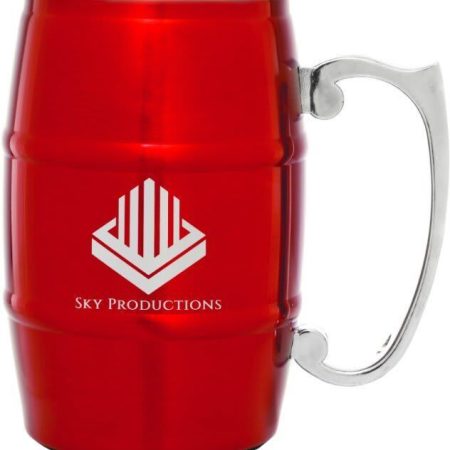 17 oz. Red Stainless Steel Barrel Mug with Handle