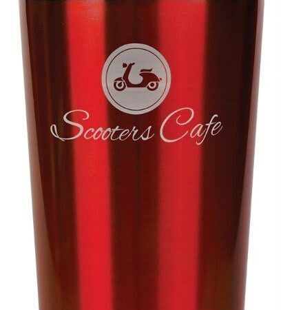 16 oz. Red Laserable Stainless Steel Travel Mug without Handle