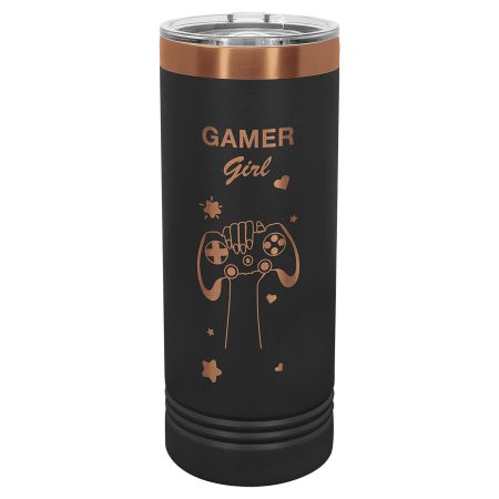Polar Camel 22 oz. Black/Rose Gold Skinny Tumbler