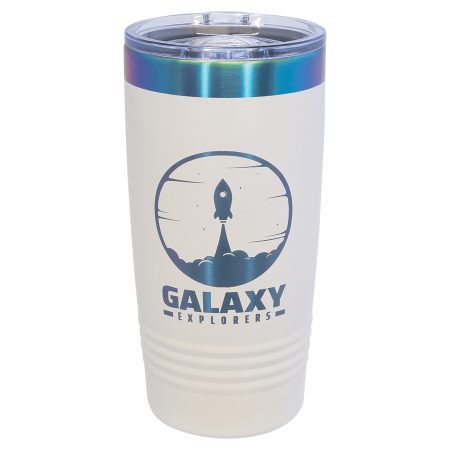 Polar Camel 20 oz. White/Prism Ringneck Tumbler