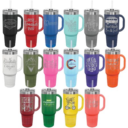 Polar Camel 40 oz. Travel Mug with Handle & Straw Sample Set