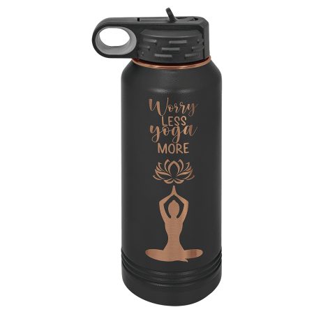 Polar Camel 32 oz. Black/Rose Gold Water Bottle