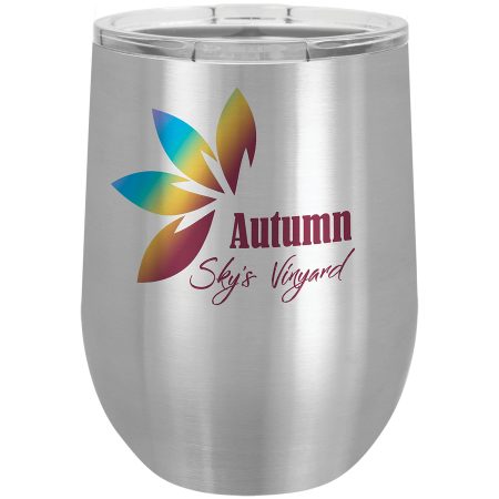 Stainless Steel 12 oz. Sublimatable Polar Camel Stemless Wine Tumbler with Lid